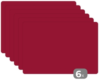 MuchoWow Platzset Rot - Einfarbig, (6-St), Platzsets, Tischset, Abwaschbar, Tischsets, Platzdeckchen