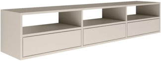 Selsey 'Framme' hängendes TV-Board mit drei Klappen und offenen Ablagen, Kaschmirgrau, 150 cm