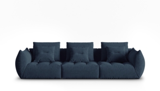 Micadoni Sofa Bloom 4-Sitzer Strukturierter Stoff Dunkelblau