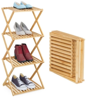 Faltbares Schuhregal aus Bambus 10051030