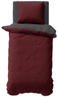 One Home Bettwäsche Doubleface, Satin, 2 teilig, Uni Wende, kühlend weich Sommer, Übergröße