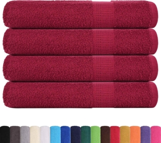 vidaXL Saunatücher 4 Stk. Bordeauxrot 80x200cm 360 g/m² 100% Baumwolle 136744