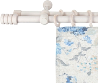 SN DECO GROUP Gardinenstange Pisa, 2-läufig, Fixmaß, mit Bohren, verschraubt, Holzwerkstoff, 28 mm, Holz, verschiedene Längen und Farben, Komplettset