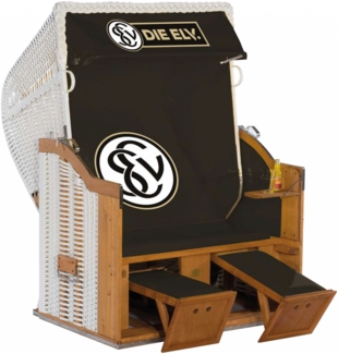 Sonnenpartner Gartenstrandkorb "SV ELVERSBERG" 2-Sitzer, Halbliegemodell Kunststoffgeflecht weiß