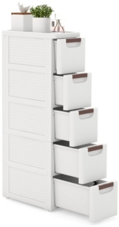 KOMFOTTEU Sideboard, Nischenschrank schmal, Badschrank mit Schubladen & Rollen