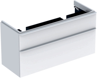 GEBERIT SMYLE SQUARE Waschbeckenunterschrank 118,4 cm breit, Weiß, für Doppelwaschbecken