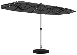 KOMFOTTEU Sonnenschirm, LED Doppelsonnenschirm mit Ständer, 4x2 m