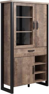 Vitrine Emile in Eiche Tabak 106 x 195 cm