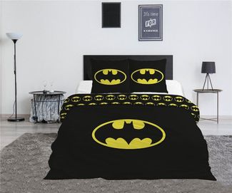 Batman 3-teiliges Bettwäsche-Set – 1x Deckenbezug (240x220) & 2x Kissenbezug (63x63 cm) aus Mikrofaser