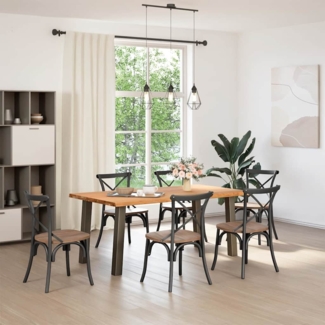 vidaXL Esstisch Hellbraun 180x100x74 cm Massivholz Eiche Rechteckig 3304473