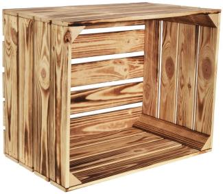 CHICCIE Holzkiste Regale Geflammt 50 x 40 x 30 cm - Kisten Weinkisten (2 St)