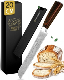 Krustenzauber Brotmesser Brotmesser mit Wellenschnitt aus Edelstahl - 20 & 26cm Küchenmesser