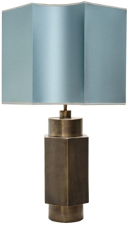 Casa Padrino Luxus Tischlampe Mattschwarz / Türkis 55 x H. 89 cm - Luxus Qualität