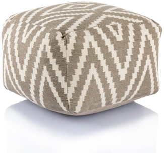 Sitzwürfel Fußhocker Sitzhocker 50 x 35 x 50 cm Pouf Kelim Bodenkissen Peru schwar...