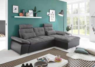 Bega Ecksofa R JAKARTA mit Schlaffunktion schwarz anthrazit