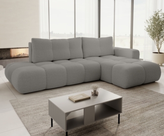 AX LIVING Ecksofa mit Schlaffunktion Hosio 288 cm in modernem Grau Rechts