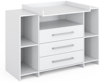 Wickelkommode Oskar Weiß 143 x 100 cm XL mit Schubladen Vicco