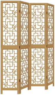 vidaXL 4-tlg. Raumteiler Braun Massivholz Paulownia 358867