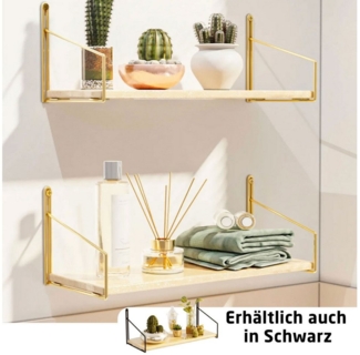 Jungengel Wandregal Retro 2'er Set Bücherregal Küchenregal Wandboard Schweberegal Vintage