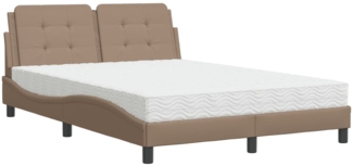vidaXL Bettgestell ohne Matratze "Zadar" Cappuccino-Braun 120x200 cm Kunstleder 3208856