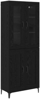 vidaXL Highboard Schwarz Eichen-Optik 69,5 x 34 x 180 cm Holzwerkstoff 3403582