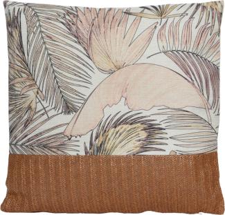 Garten Kissen - Farne - Polyester - wasserabweisend - L: 44cm - Außen - beige, rosa, schwarz, braun