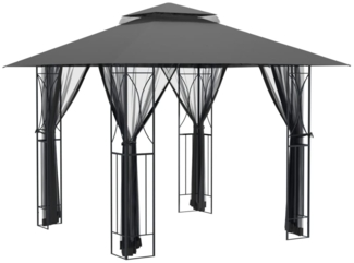vidaXL Pavillon mit Seitenwänden Anthrazit 300x300x270 cm Stahl 360143