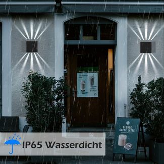 ZMH LED Wandleuchte 2 Stück LED Wandleuchte außen Wandlampe Innen, LED fest integriert