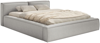Selsey 'Tilves Slim'Polsterbett 160x200 mit Bettkasten und Lattenrost, Chenille, hellgrau