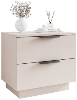 Lookway Nachttisch LINA 2S Kaschmir mit Schubladen und LED-Beleuchtung (1x Nachttisch), Breite: 55 cm