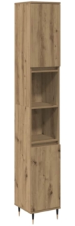 Badschrank, Badezimmerschrank Artisan-Eiche 30 x 30 x 190 cm Holzwerkstoff