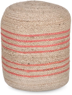 Pouf Ankit aus Jute, Orange, 45x45x50 cm