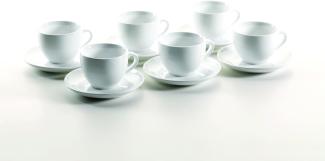 Mäser 924228 COLOMBIA Cappuccinotasse mit Unterteller, weiß, 12-teilig (1 Set)