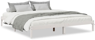 vidaXL Massivholzbett Extra Lang ohne Matratze Weiß 180x210 Kieferholz 852411