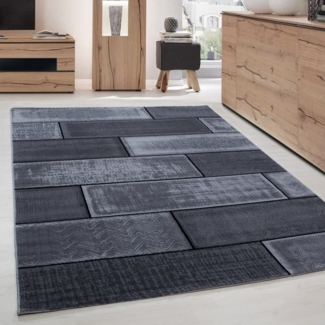 Carpettex Designteppich Steindesign, Läufer, Höhe: 6 mm, Kurzflor Teppich Wohnzimmer Abstrakt Kariert Design Pflegeleicht