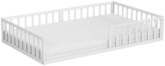 Vitalispa Bodenbett aus Metall Weiß 120x200 mit Matratze, Minno