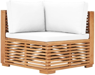 vidaXL Garten-Ecksofa mit Cremeweißer Auflage Massivholz Teak 49375