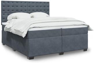 vidaXL Boxspringbett mit Matratze Dunkelgrau 200x200 cm Samt 3291015