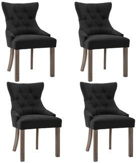 vidaXL Esszimmerstühle 4 Stk. Schwarz Stoff [3058300]