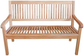 Premium Teak Gartenbank Teakbank Parkbank Kingsbury Armlehnen nachhaltig 120cm