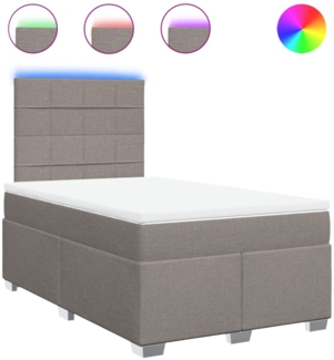 vidaXL Boxspringbett mit Matratze Taupe 120x190 cm Stoff 3292731