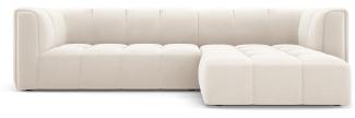 Micadoni Modulares Ecksofa Serena 3-Sitzer Rechts Samtstoff Hellbeige