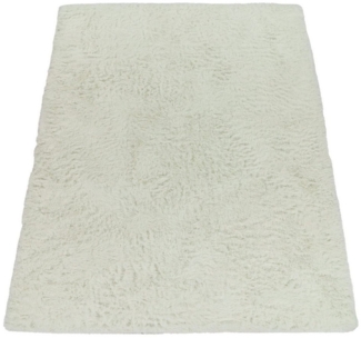 KADIMA DESIGN Teppich waschbar Unifarben Schlafzimmer Hochflor Teppich Shaggy, Rechteckig, Höhe: 37 mm, Florhöhe: 33 mm, 100% Polyester, Rechteckig, 60x100cm, Weiß