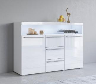 INOSIGN Sideboard India,Breite 132cm stilvolle Anrichte mit 2Türen, 3 Schubladen, Kommode viel Stauraum, Einlegeböden verstellbar,ohne Beleuchtung