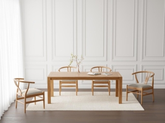 Vente-unique - Stuhl - Teakholz & Stoff - Holzfarben & Beige - POGIANA