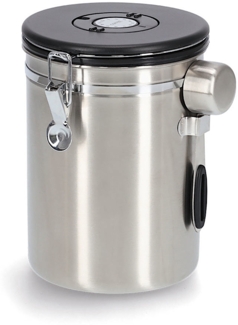 ZELLER 27368 Kaffeedose mit Löffel 2700 ml, Edelstahl/Kunststoff, Ø 14 x 21,5 cm