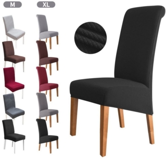Simloveve Sitzflächenhusse Stuhlhusse Universal Stretch Stuhlüberzug Elastisch Spannbezug, XL Stuhlbezug mit dezentem Muster, Geeignet für hohe Rückenlehne