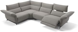 Sofanella Ecksofa CUNEO Eckcouch Stoff Stoffsofa in Hellgrau