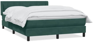 vidaXL Boxspringbett mit Matratze Dunkelgrün 140x210 cm Samt 3318114