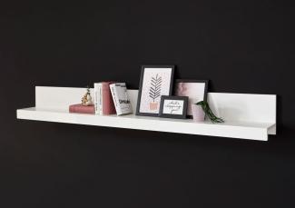 Wandregal Corado 180cm weiß Hochglanz Wandboard Wohnzimmer Modern Regal